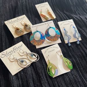 Lot of NWT handmade artisan Earrings! Six pairs! Wow!